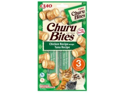 Churu Cat Bites Chicken wraps&Tuna Purée 3x10g