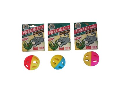 Míč 5cm plastový s rolničkou a vůní pro kočky a malé psy