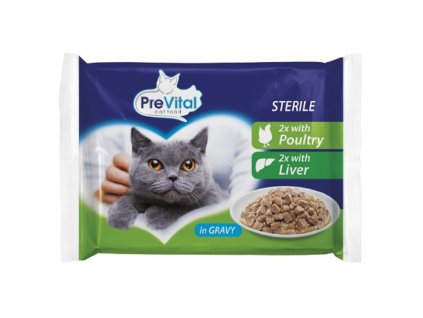 PreVital 4x100g kapsa sterile játra+drůbež v omáčce cat