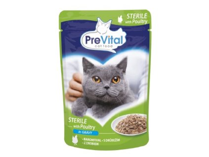 PreVital 100g kapsa sterile drůbeží v omáčce cat/karton
