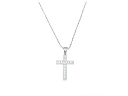 vyr 1162 nahrdelnik krizek se zirkony velky detail