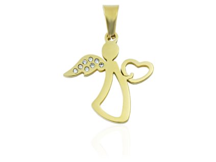 vyr 1356 privesek andilek zlaty se zirkony a srdickem
