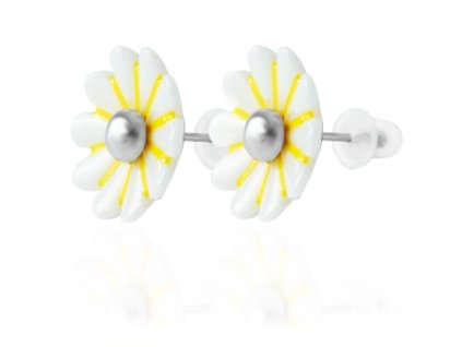 vyr 1433 nausnice bile kyticky keramicke