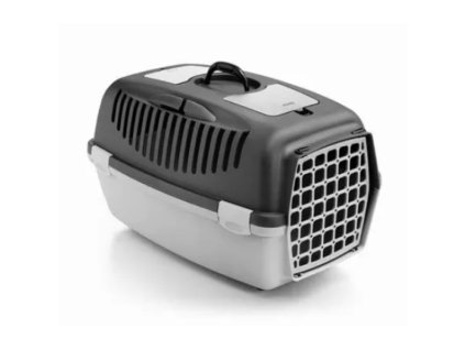 Přepravka - Gulliver č.2 55x36x35 tm.šedá/sv.šedá,plastová dvířka