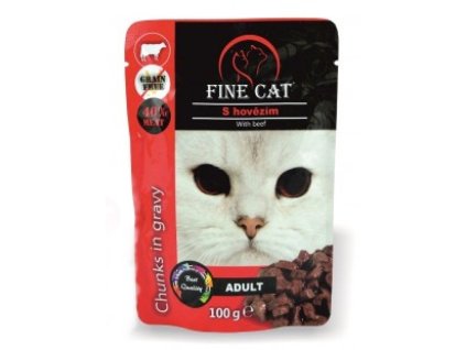 Fine cat kapsička GRAIN-FREE Adult hovězí v omáčce 100g/22ks