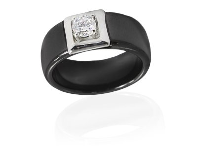 vyr 966 damsky keramicky prsten cerny se zirkonem