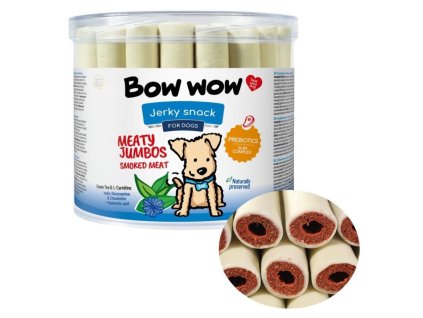 Bow wow Jerky snack - trubičky mini morkové 35ks dóza dog