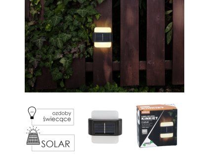 Sada 2 solárních lamp – Nástěnné svítidlo 9 x 9 x 2,3 cm ARRAS LED teplá bílá