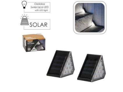 Sada 2 solárních schodových lamp 8,5 x 5 x 4,5 cm 9 LED teplá bílá