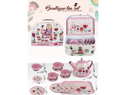 Kovová sada na čaj v kufříku