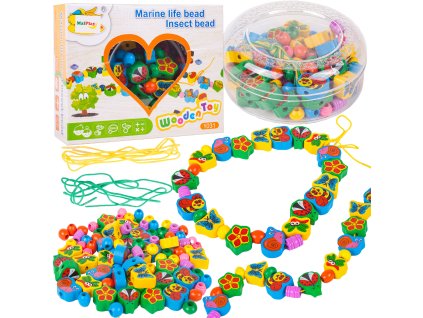 Dřevěné korálky na provázek brouček