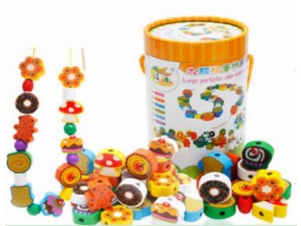 Korálky - Dřevěné perníčky 70 ks VYROB SI SÁM