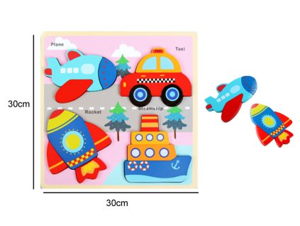 Dřevěné puzzle vozidla