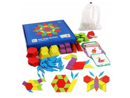 Dřevěné geometrické puzzle 155ks