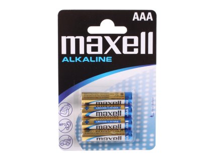 4 ks alkalické baterie Maxell AAA LR03