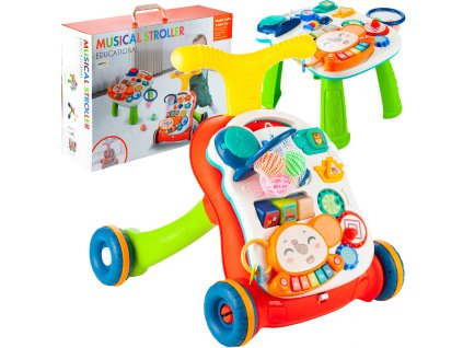 Chodítko 5v1 stolek s piankem červené