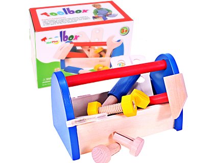 Dřevěná krabice s nástroji