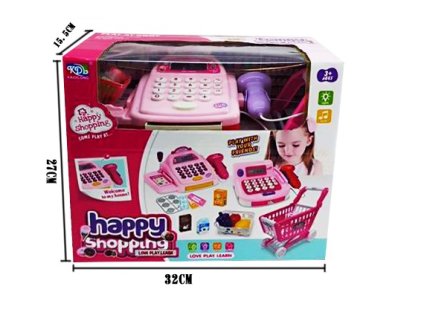 Pokladna + vozík a nákupy