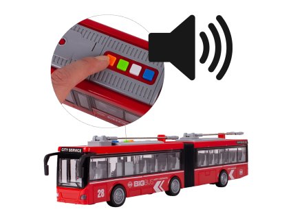 Kloubový autobus se zvukem a světlem 1:16