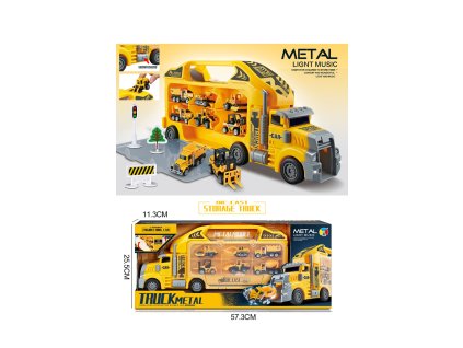 Kamion kufr s 6 kovovými vozidly