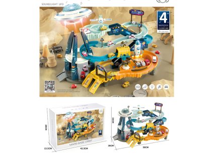 Kosmická marsovská skluzavka s vozidly