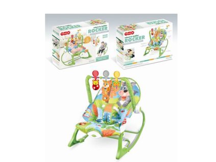 Houpací lehátko vibrace zelené VEVERKA