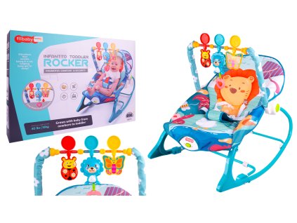 Lehátko houpací vibrace modrý Lev