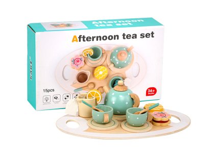 Dřevěná souprava na čaj
