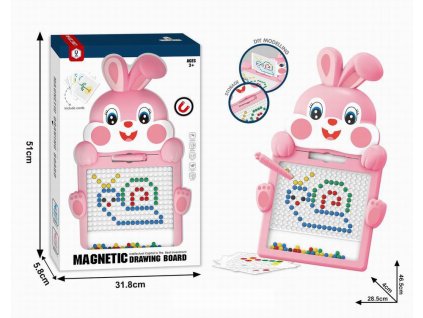 Magnetická tabule zajíček 46,5 cm růžová