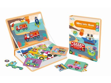 Magnetická knížka puzzle vozidla