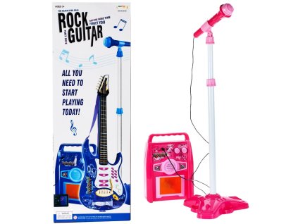 Kytara se zesilovačem modrá