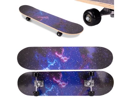 Skateboard s oboustranným potiskem Galaxy