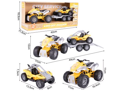 Policejní sada čtyřkolka + auto 1:16