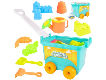 Vozík na hraní v písku s příslušenstvím MODRÝ