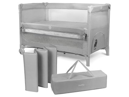 Cestovní postýlka DORO přístavná šedá