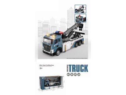 Kovový náklaďák se zvedákem jeřáb