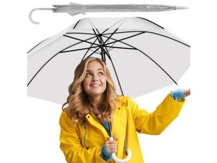 Průhledný bílý deštník