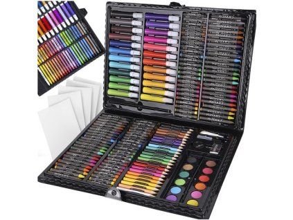 Malířská sada v kufru, 168 ks, černá