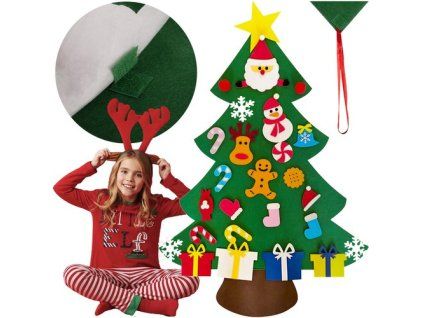 Plstěný vánoční stromeček s ozdobami 24856