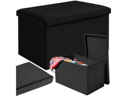 Černý sametový puf 60x30x30 cm Ruhhy 25995