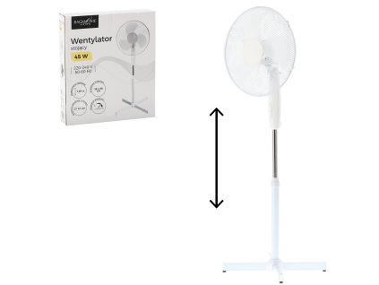 STOJANOVÝ VENTILÁTOR BÍLÝ 45W