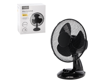 STOLOVÝ VENTILÁTOR ČERNÝ 25W *9080