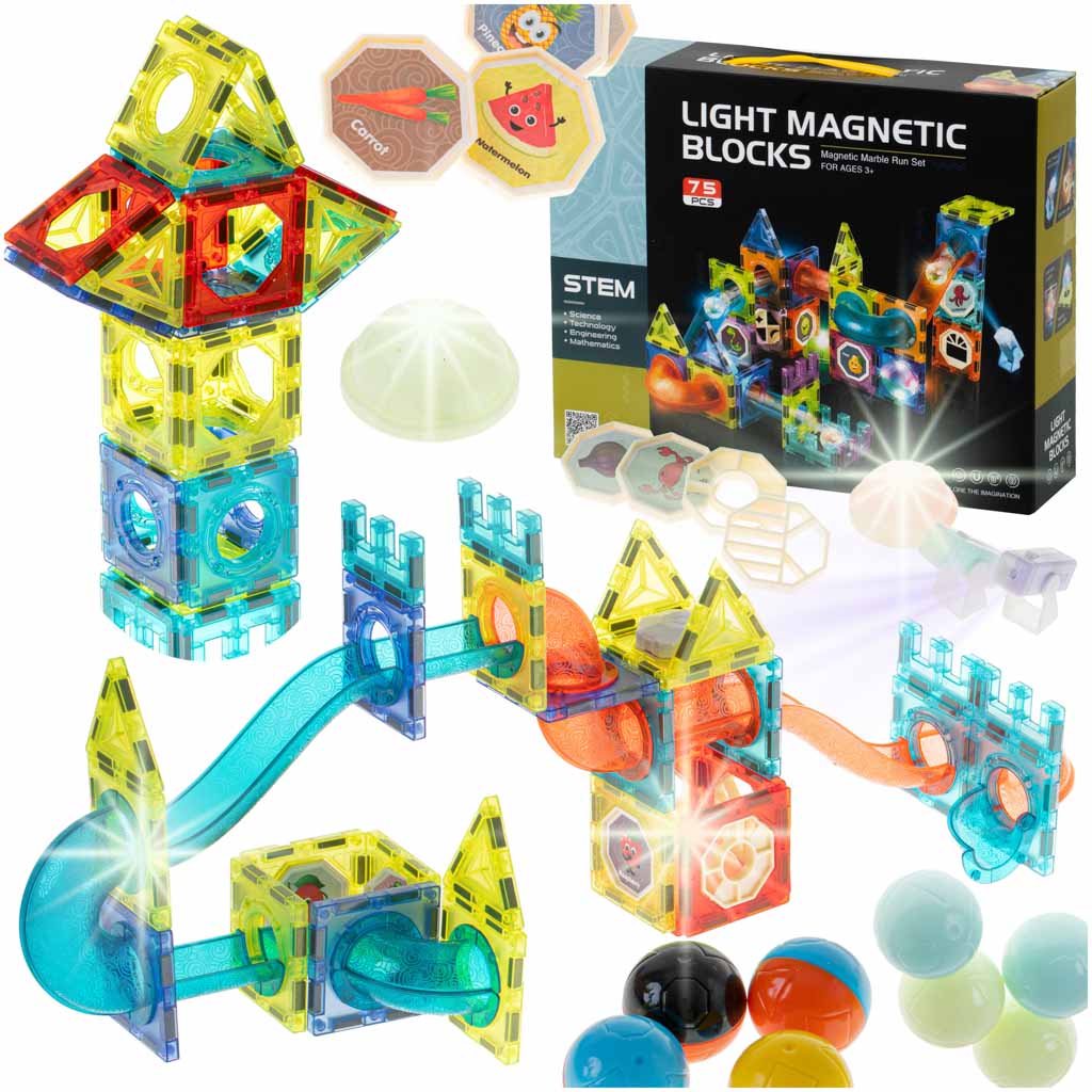 Svítící magnetická kuličková dráha 75el