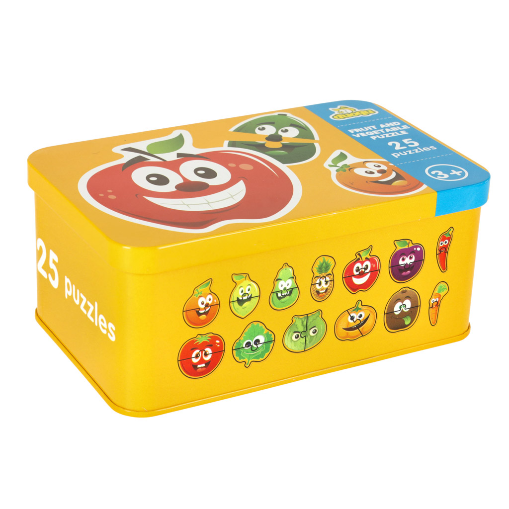 Ovocné/zeleninové plechové puzzle 25 skládaček