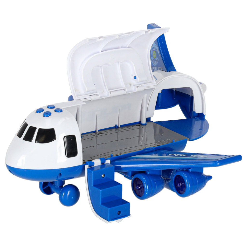 Letadlo Transporter + 3 policejní vozy