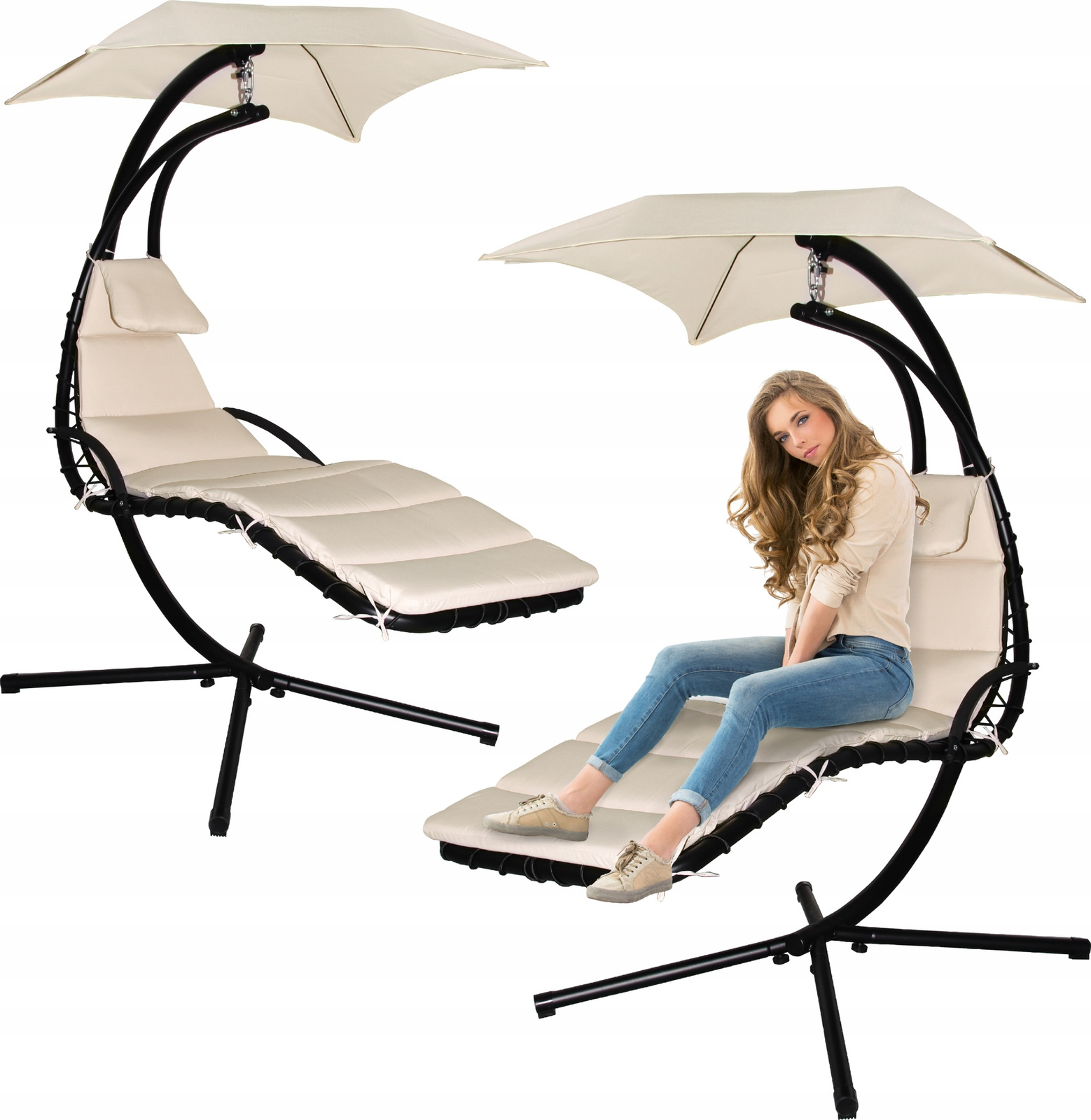 Zahradní houpačka béžová