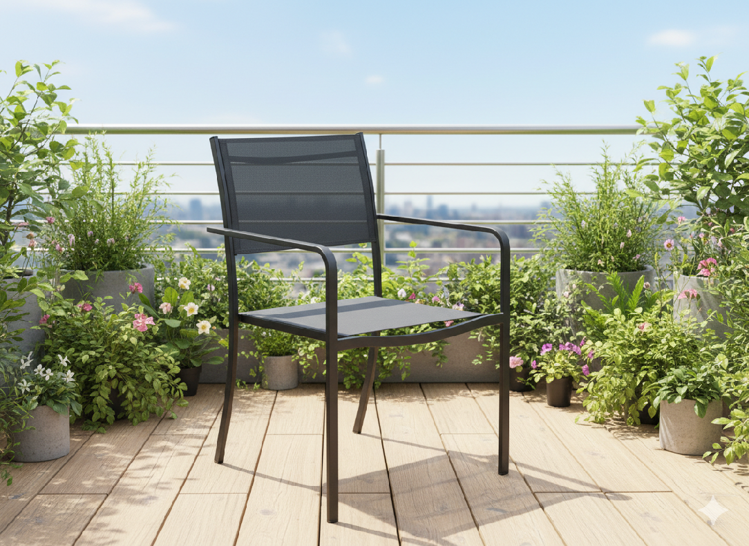 ZAHRADNÍ ŽIDLE ČERNÁ 54x55x86cm