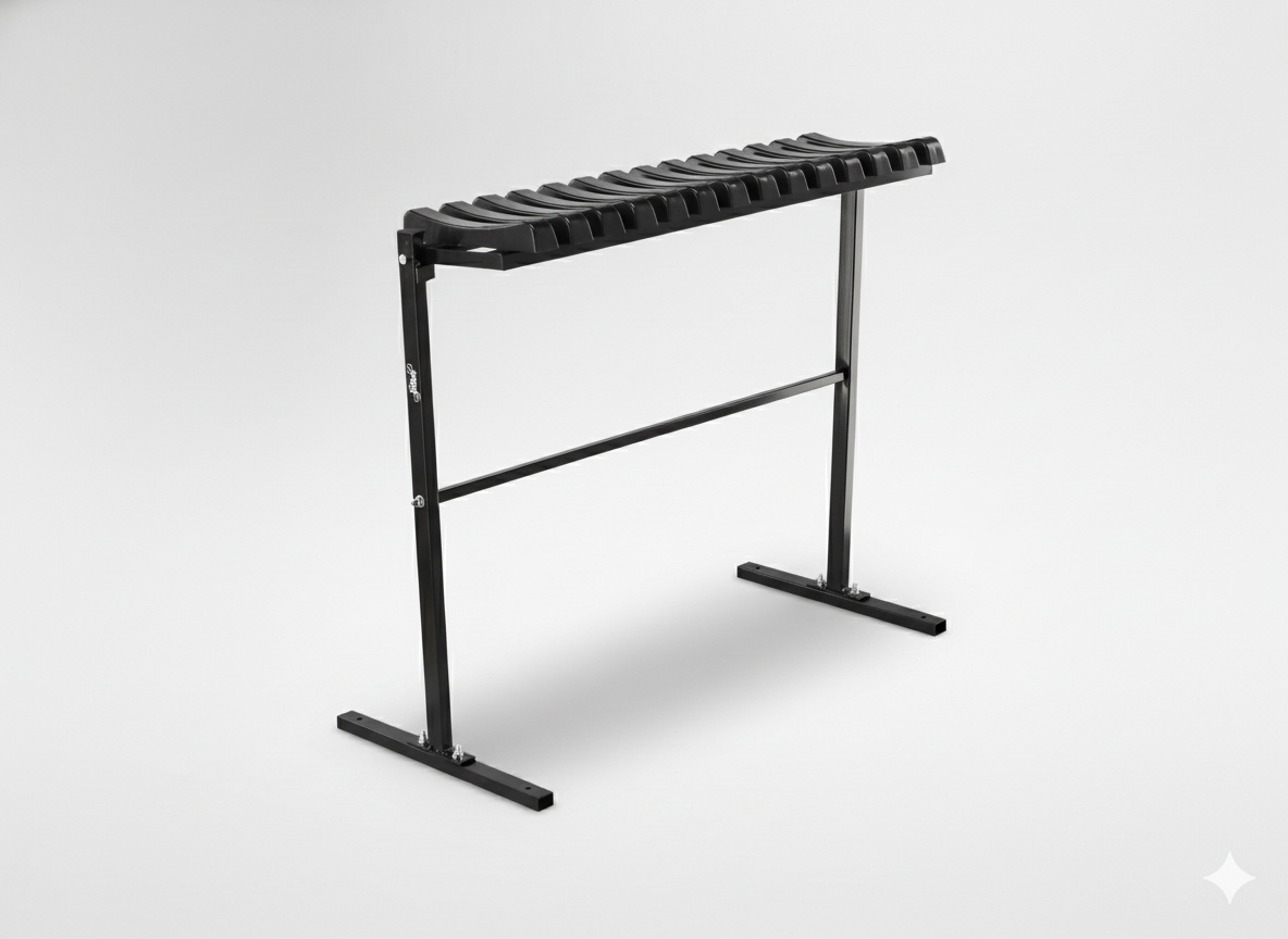 Skládací lavice 86 cm s opěrkou - Černá