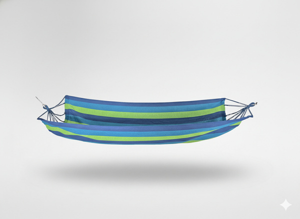 HAMAK 200x100 CM V PÁSKY MODRÝ