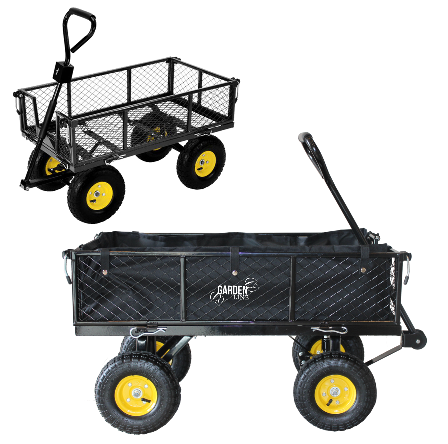 Dvoufunkční zahradní vozík černý